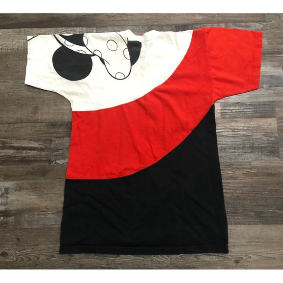 Vtg 90s Disney Designs Minnie Mouse Adult S/M T Shirt Black Red White - Picture 2 of 6